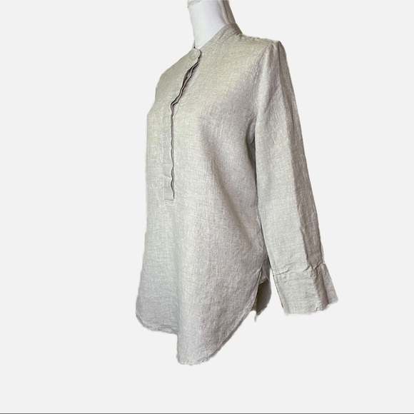 Jenni Kayne 100% Linen Tunic Top Women’s Small Lagenlook Button Front - Picture 2 of 8